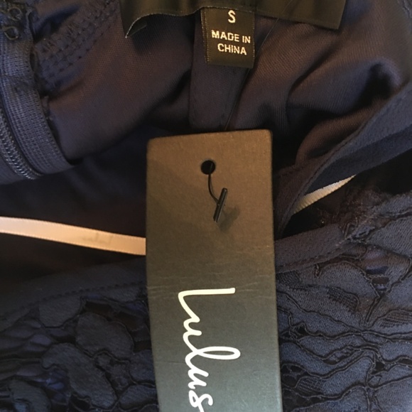 NWT Lulus navy blue lace dress S - Picture 6 of 6